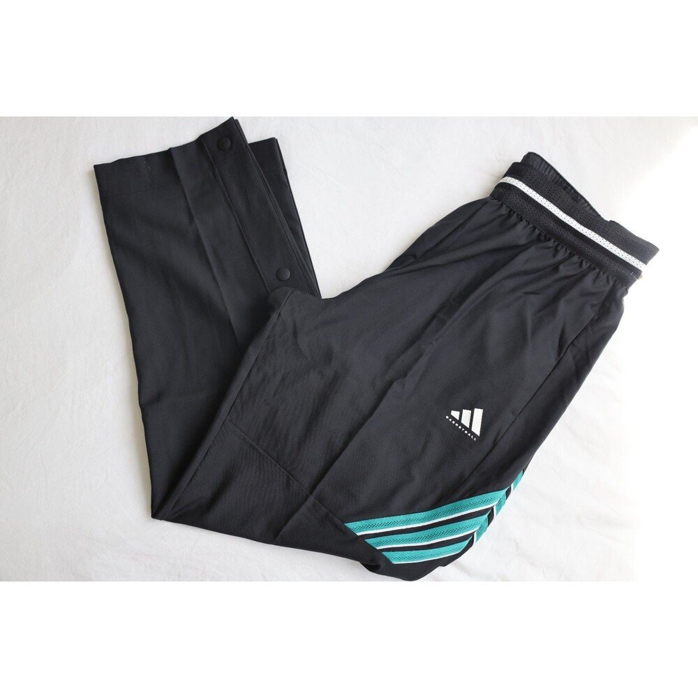 adidas Crazylite Basketball Pants Mens XLT Black Pure Teal Tear Away NWT JX6388